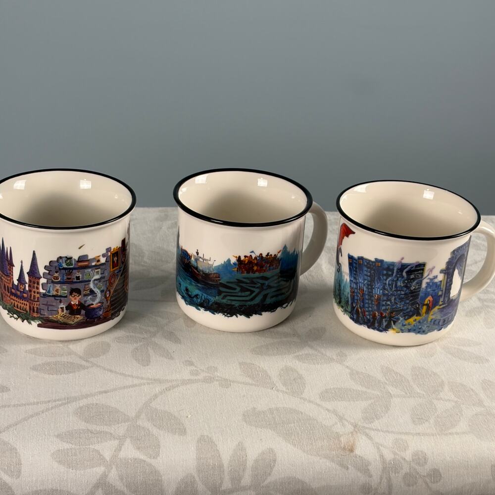 OwlCrate Harry Potter Mugs Set of 3 Cara Kozik Years 4 5 6